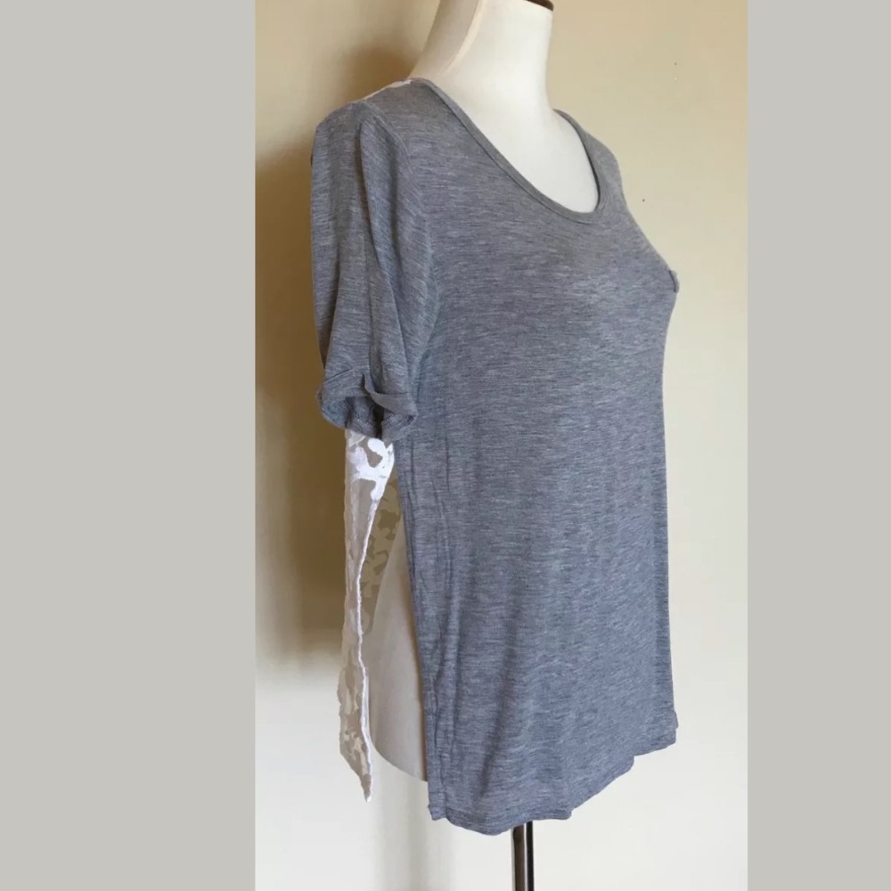 JOA Textured Lace Back Tee - Picture 5 of 5